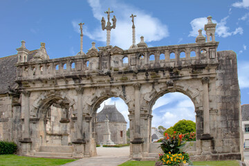 Fototapeta premium Sizun. Arc de triomphe de l'église Saint-Suliau. Finistère. Bretagne 