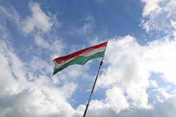 Hungarian flag in the wind