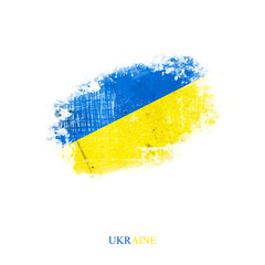 Grunge Flag Of Ukraine. Isolated on White Background