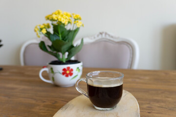 flower and coffee