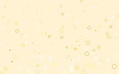 Light Orange vector background with bubbles.