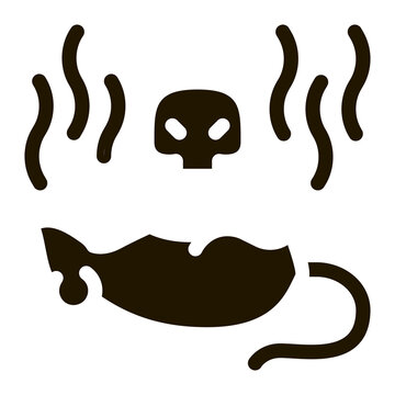 Rat Dead glyph icon vector. Rat Dead Sign. isolated symbol illustration