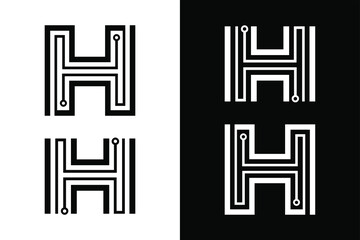 Letter H with line design concept. Very suitable in various business purposes, also for icon, symbol and many more.