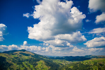 Beautiful mountain landscape in the summer time. Carpathian mountains, Ukraine