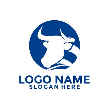 Vector image of an bull design on a white background. Bull Logo, Symbol
