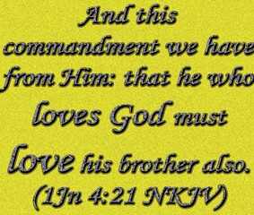 I John 4:21 .thank you sign