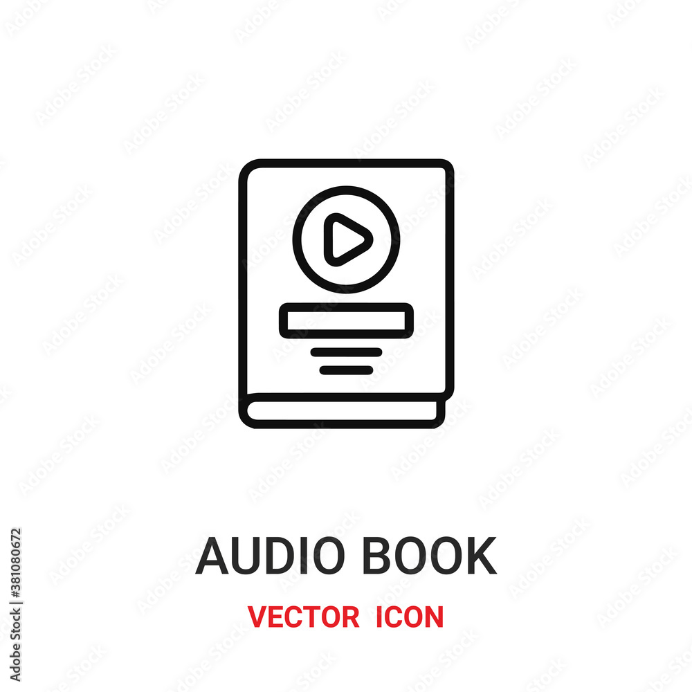 Poster audio book icon vector symbol. audio book symbol icon vector for your design. modern outline icon fo