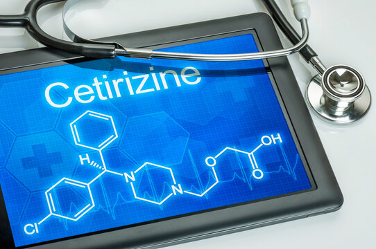 Tablet with the chemical formula of cetirizine