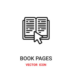 click to pages icon vector symbol. book pages symbol icon vector for your design. Modern outline icon for your website and mobile app design.