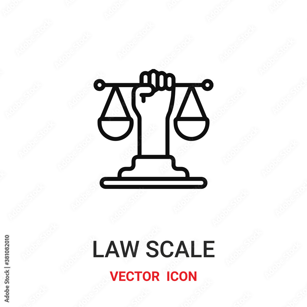 Poster law scale icon vector symbol. law scale symbol icon vector for your design. modern outline icon for 