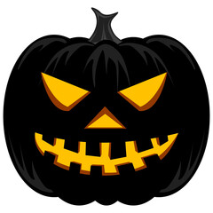 Vector illustration on white background. Pumpkin icon in simple style isolated vector illustration. Carving vegetable for decoration