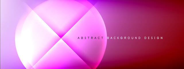 Fototapeta premium Vector abstract background - circle and cross on fluid gradient with shadows and light effects. Techno or business shiny design templates for text