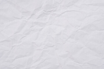 white crumpled paper texture background.
