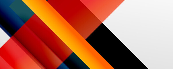 Geometric abstract backgrounds with shadow lines, modern forms, rectangles, squares and fluid gradients. Bright colorful stripes cool backdrops