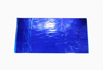 Blue Multi Layer Sticky Disposable Dust Removal Mat In White Background . Selective Focus