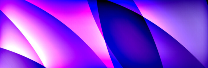 Fluid gradient neon color waves, vector abstract background