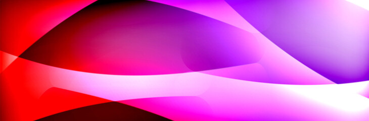 Fluid gradient neon color waves, vector abstract background
