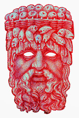 The Mask of Spirit of River Blackwater. facade of Dublin Custom House (General Directorate of...