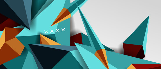 3d low poly abstract shape background vector illustration