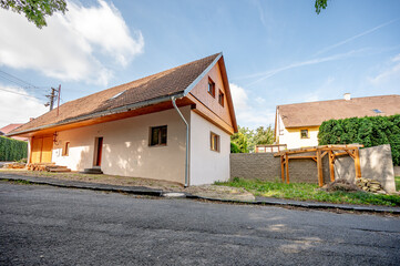 Fototapeta na wymiar A house in a village in sunny day.