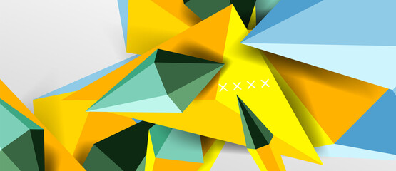3d low poly abstract shape background vector illustration