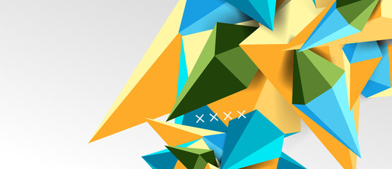 3d low poly abstract shape background vector illustration