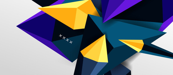 3d low poly abstract shape background vector illustration