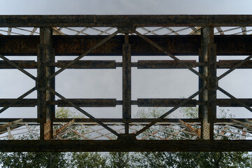 Old rusty train bridge