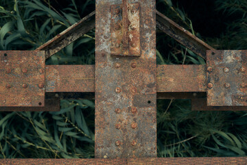 Old rusty train bridge