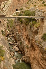 Fototapeta premium The scary hiking path El Caminito Del Rey and the stunning town of Ronda in Spain
