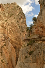 Fototapeta premium The dramatic and dangerous walkway Caminito Del Rey and the town of Ronda in Southern Spain
