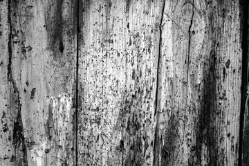 evocative black and white image of texture of old vertical wooden planks