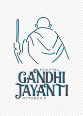 Gandhi Jayanti is an event celebrated in India to mark the birth anniversary of Mahatma Gandhi, vector design - obrazy, fototapety, plakaty