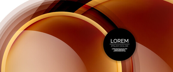 Circles and bubbles abstract background. Fluid liquid round shapes for web banner, app or poster