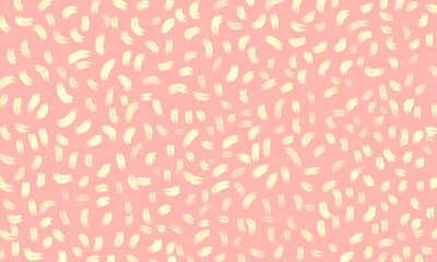 pink abstract cute monotone simple background with yellow brush strokes. Universal cheerful charming background for cards, invitations