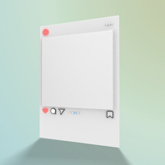 Mockup instagram social media 3d illustration