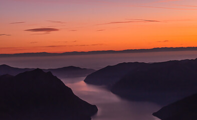 Iseo Lake over the hills