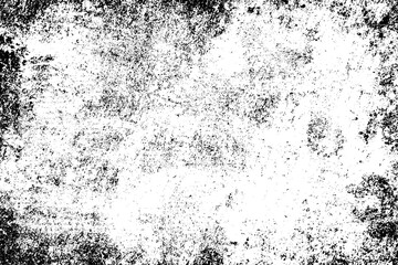 The grunge texture is black and white. Monochrome abstract background. Pattern of scratches, chips, and paint strokes. Black smudges, scuffing, wear and tear