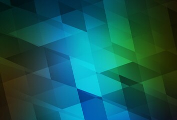 Obraz premium Dark Blue, Green vector backdrop with rhombus.