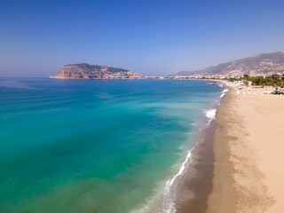 Long beautiful coastline with sandy beach