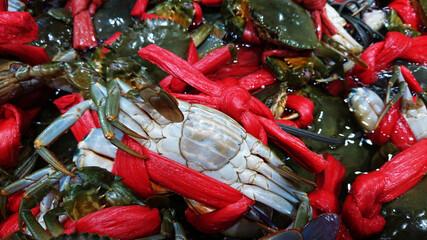 Crabs are sold in supermarkets