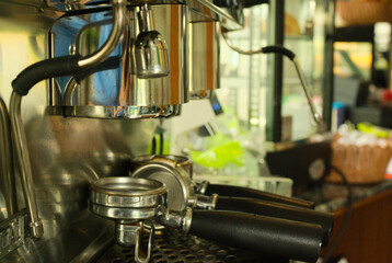 Coffee machines in cafes close to home.