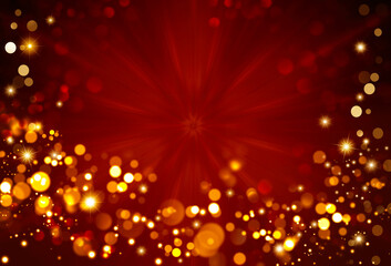 elegant red festive background, Merry Christmas and happy New Year greeting card