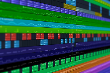 DAW Multitrack Sequencer Soft Background Screen Electronic Music Photo