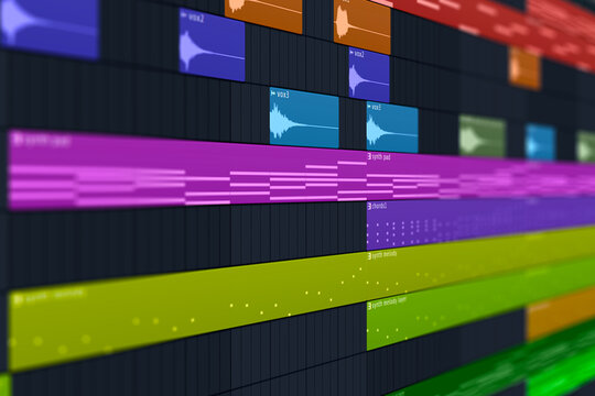 Music Production DAW Background Digital Audio Workstation