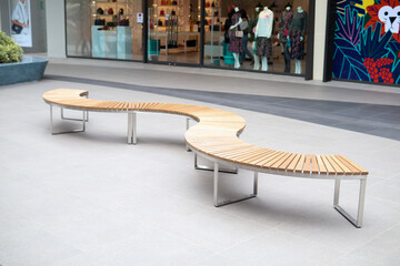 Public seat curved wooden chair For service