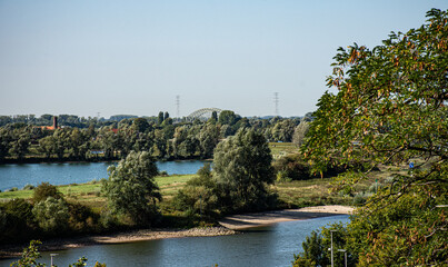 View of the Waal and Nijmegen in the Dutch area of ​​the major rivers