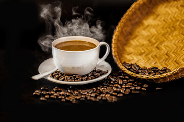 Coffee scene black coffee beans