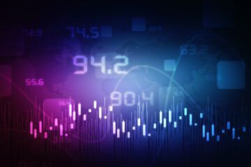 2d rendering Stock market online business concept. business Graph 
