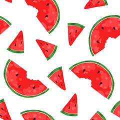 watermelon seamless pattern.  realistic image. hand-drawn. typography, textiles pillows, dresses, curtains, notepads, designer paper. watermelon holiday